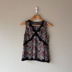 liz Claiborne y2k silk lace sleeveless top